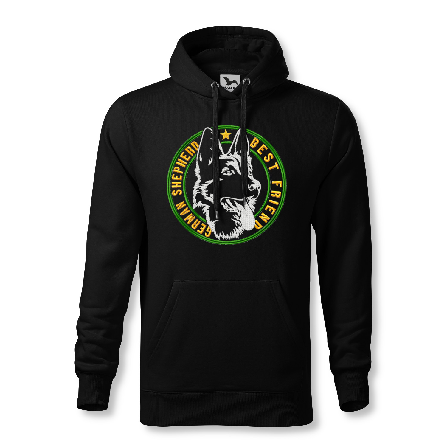 NEMECKÝ OVČIAK/GERMAN SHEPHERD - unisex vyšívaná mikina s kapucňou